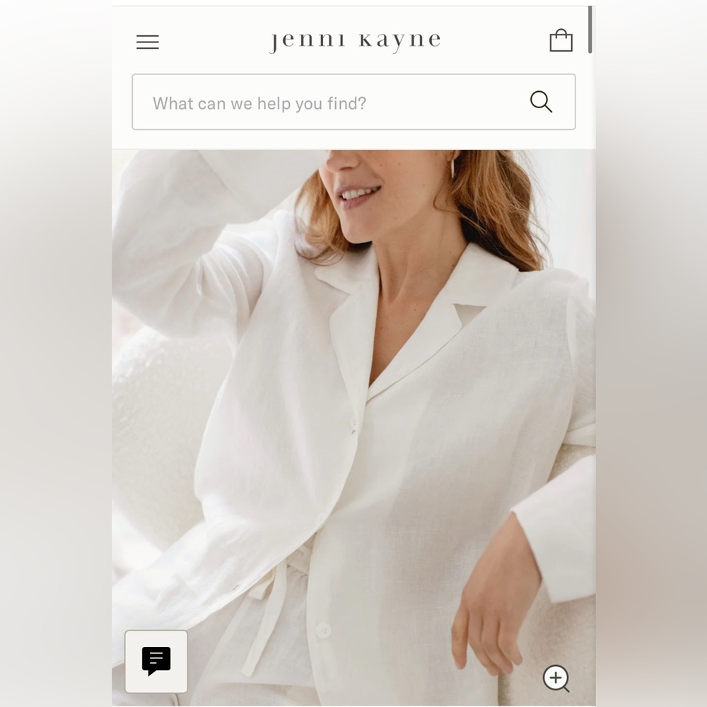 Jenni Kayne White Linen Pajama Top